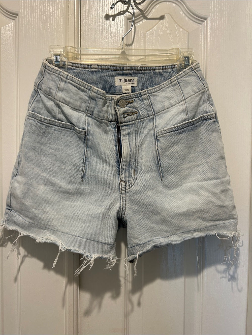 Maurices Light Wash High-Rise Denim Shorts